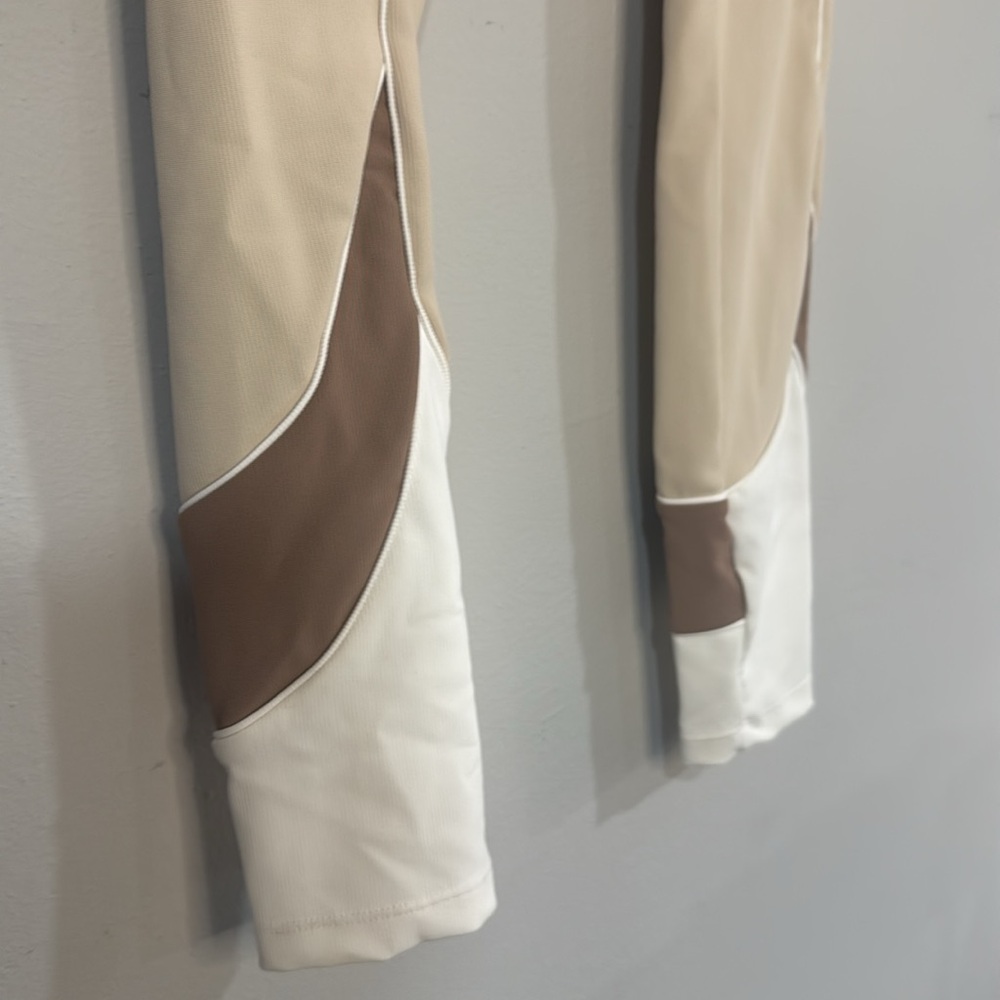 NWT ANTHROPOLOGIE WILO THE LABEL RACER PANEL CLAY RIBBED LEGGINGS SIZE M - Picture 4 of 7